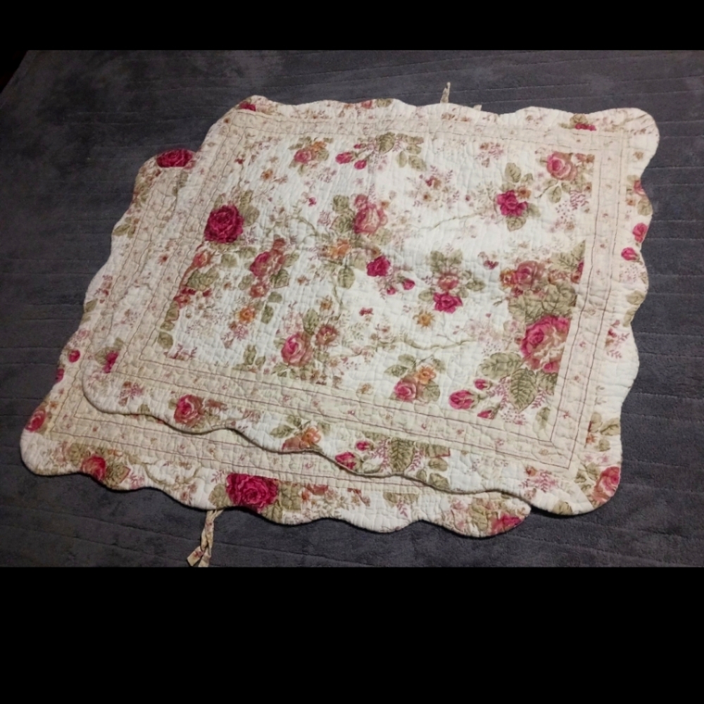 Rare Vintage Floral Rose Pillow Cases, Standard Size. Greenland